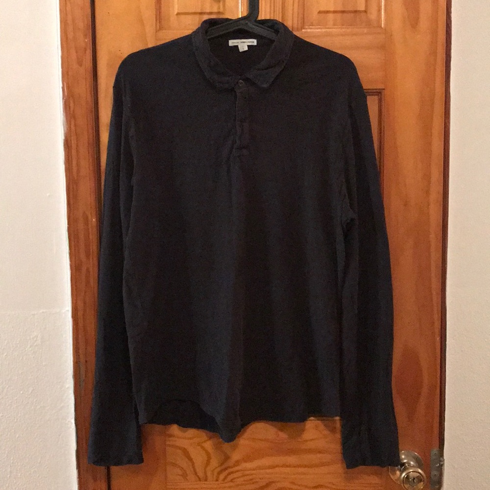 James Perse black long sleeved shirt